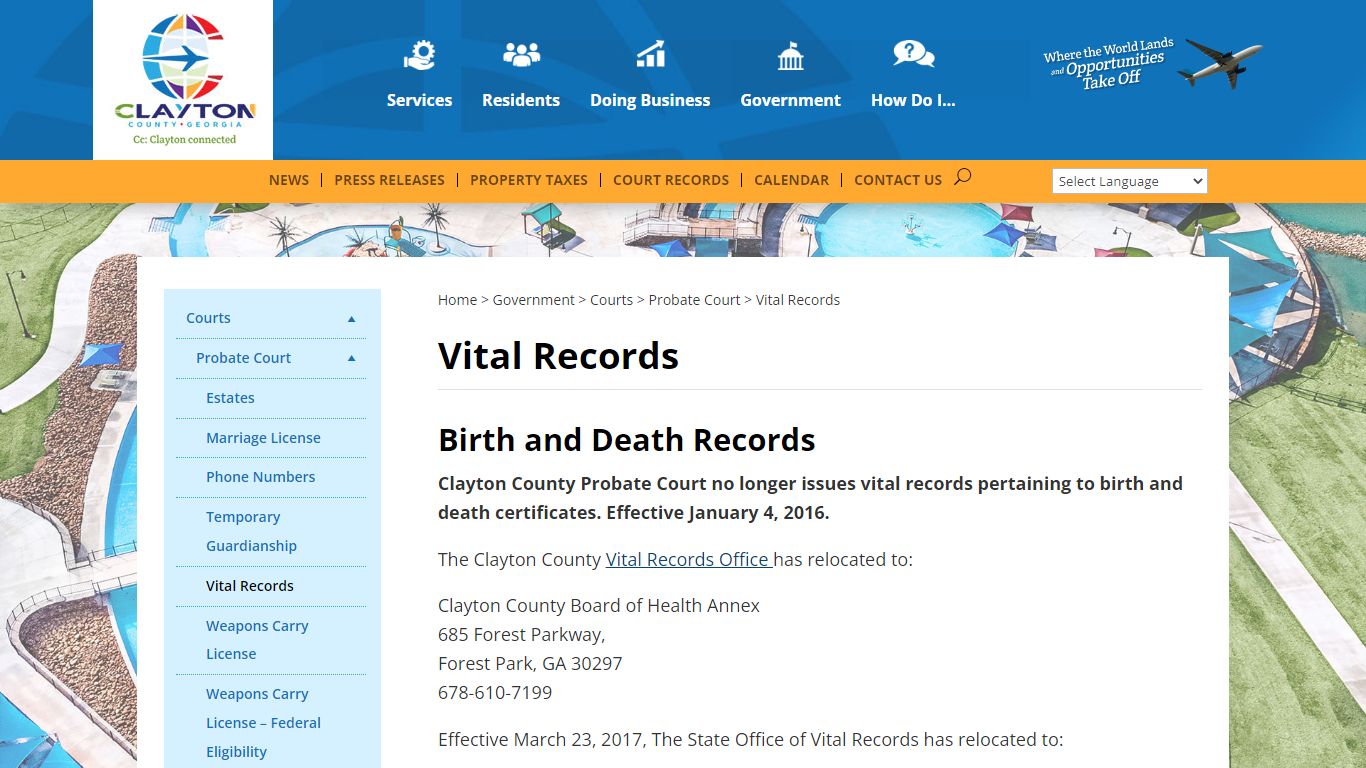 Vital Records | Clayton County, Georgia