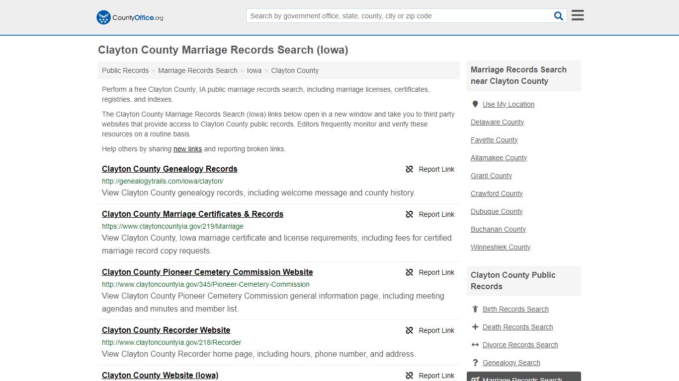 Clayton County Marriage Records Search (Iowa) - County Office